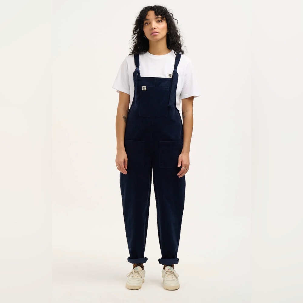 Lucy & Yak Original - Corduroy Dungarees in Sailor Blue size US 16 overalls.